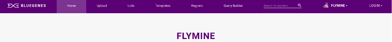 Header and footer of FlyMine website